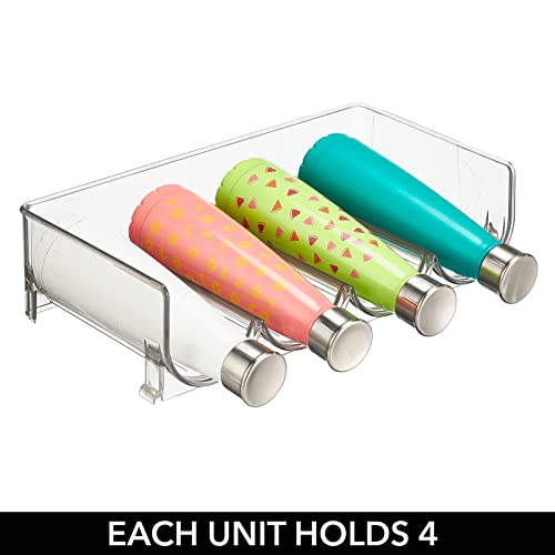 mDesign Plastic Free-Standing Stackable Bottle Storage Rack, for Kitchen Countertop, Fridge, Freezer; Organizer for Water Bottles, Sports Drinks;