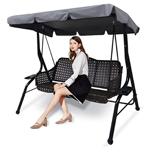 Swing Chair Canopy Cover,195 * 125 * 15cm Garden Swing Chair Canopy Replacement, Waterproof Windproof Swing Chair Canopy Replacement 3 Seater Gar