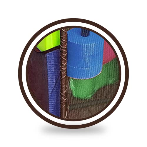 Pool Bins Outdoor Pool Floats, Balls, Toys and Equipment Rolling Mesh Organizer Storage Bin, Large (35" W x 25.4" L x 37.5" H), Blue/White