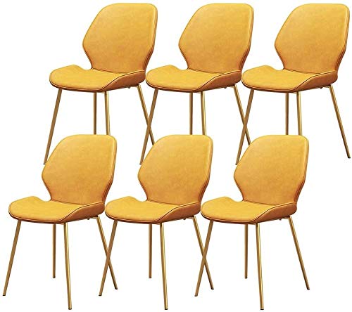 dining chair Kitchen Dining Room Furniture Chairs Dining Chairs Set Of 6 Vintage Dining Side Chairs PU Cushion Seat Bar Chairs Metal Legs Non-Sli