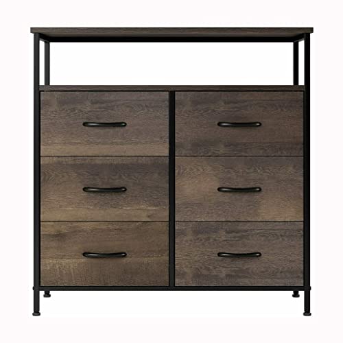 FGHOEV Sideboard Storage Cabinet Chest With 6 Drawers Wood Household Furniture For Home Kitchen Bedroom Living Room Hallway Drawer