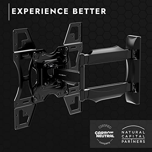 Invision Ultra Strong TV Wall Bracket Mount Single Arm Tilt & Swivel for 26-60 Inch LED LCD OLED 4K HDR Smart Flat & Curved Screens - Max. VESA 4