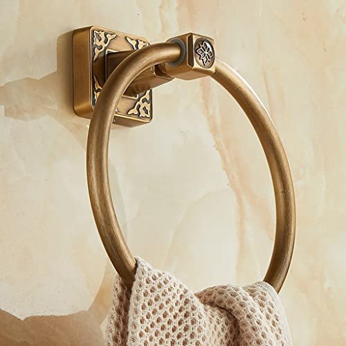 HIGOH Towel Racks,Bath Towel Holder,Bathroom Hand Towel,Solid Alumiwall-Mounted round Antique Brass Color Towel,New Bathroom Towel Holder,Towel R