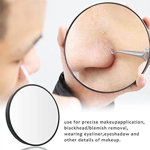 Magnifying Makeup Mirror Compact 10X 15X Eyebrow Mirror Small Mini Tiny Travel Magnifying Mirror with Suction Cups,2Pcs