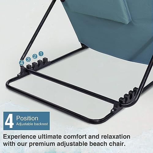 Homecall Beach mat polyester backrest adjustable blue