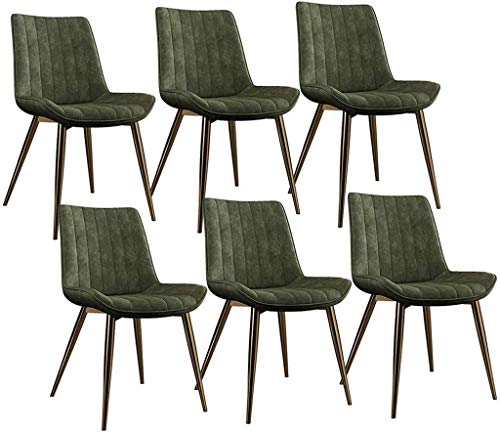 Modern Kitchen Dining Room Chairs PU Leather Dining Chairs Set Of 6 Corner Chairs Seat And Backrests With Metal Legs Vintage Kitchen Counter Chai
