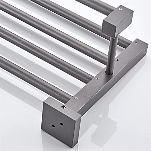 HIGOH Towel Racks,Bathroom Towel Rack Wall Mounted Towel Holder,Bathroom Wall Mounted Length Space Aluminum Bath Towel Rack,Square Towel Holder