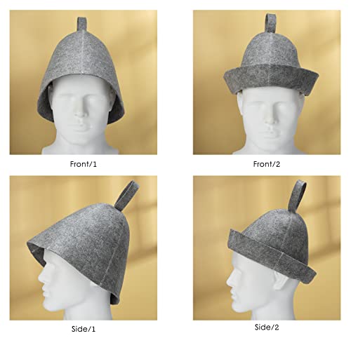 Sauna Hat Felt Sauna Hat Grey Sauna Hat Heat Resistant Shower Cap for Women Men Head Protection