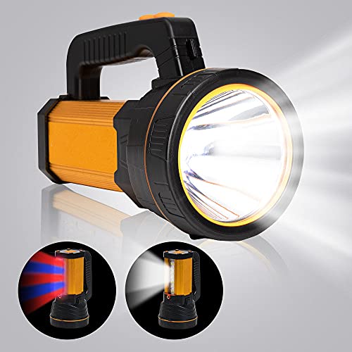 MAYTHANK Most Powerful Handheld LED Torch Light Super Bright Rechargeable Large Capacity High Lumens,Big Spotlight Flashlight Searchlight Torch H