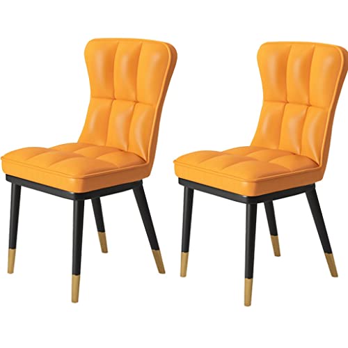 Kitchen Dining Room Furniture Chairs Modern Dining Chair Set Of 2 PU Leather High Back Soft Seat Kitchen Chair Water Proof Leather Side Chair wit