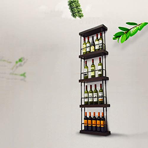 Wine rack Solid Wood Wrought Iron Rack Shelf Wall-mounted Wine Rack Tripod Wine Glass Holder Wall Decoration Glowing Wine Rack