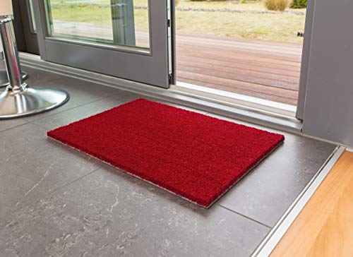 Carpido Non-slip coconut mats, antibacterial dirt trap, for covered outdoor use, sustainable natural fibres, 100% coconut, 40 x 60 cm, red