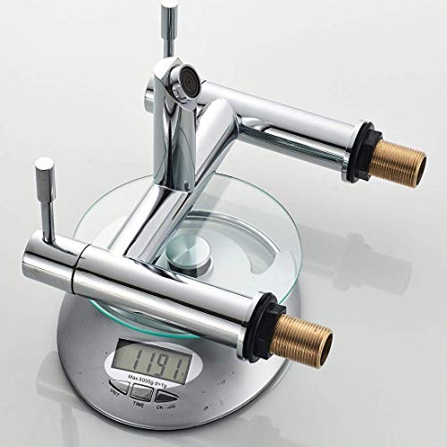 Luckyhome Bath Mixer Tap,Bathroom Double Lever Bath Tub Filler Mixer Tap Solid Brass Fitting