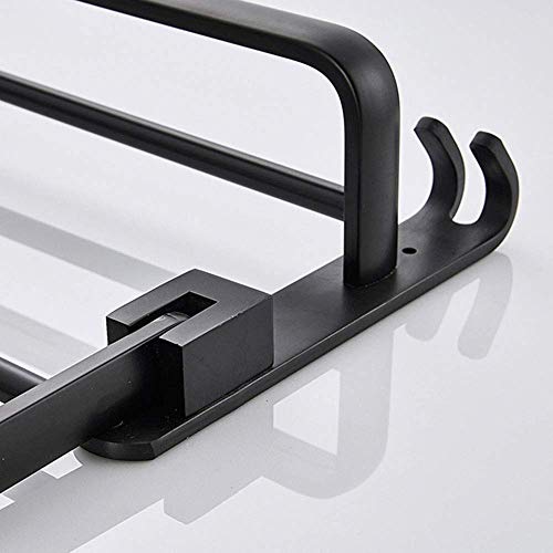 RSOCHS Multifunctional Towel Rack -Bathroom Lavatory Towel Rack Towel Shelf with Towel Bars Wall Mount Holder,Stainless Steel Matte Black