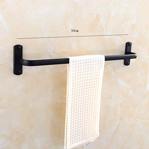 N/A Black Towel Rack, Space Aluminum Towel Rack Bathroom, Bathroom Towel Rack Single Pole, Total Length 39 Cm - Towel Rack