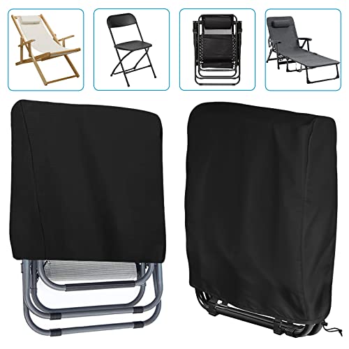 Kovshuiwe Outdoor Folding Chair Cover Waterproof,Patio Reclining Chair Cover,Garden Folding Chair Covers,420D Oxford Fabric Outdoor Patio Sunbed