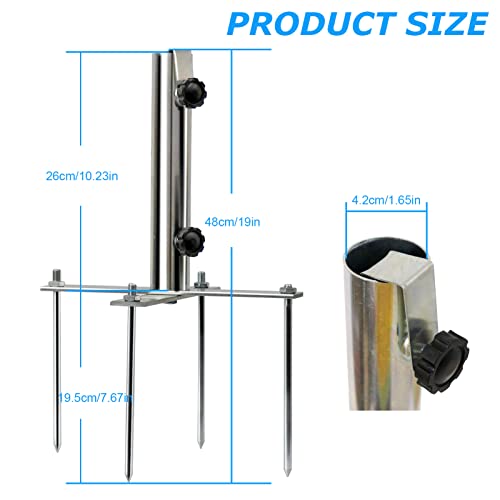 Mikytoper Umbrella Stand Anchor with 4 Spike, Heavy Duty Metal Beach Umbrella Anchor, Outdoor Umbrella Holder for Beach Grass Sand