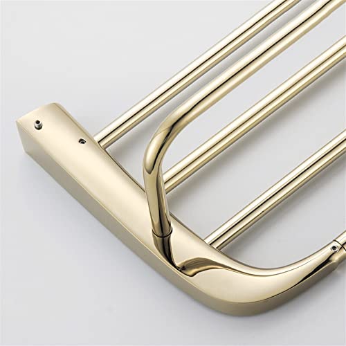 HIGOH Towel Racks,Bathroom Towel Rack Wall Mounted Towel Holder,Bath Hardware Solid Copper Towel Rack Shelf,Nail Punched Brushed Towel Holder