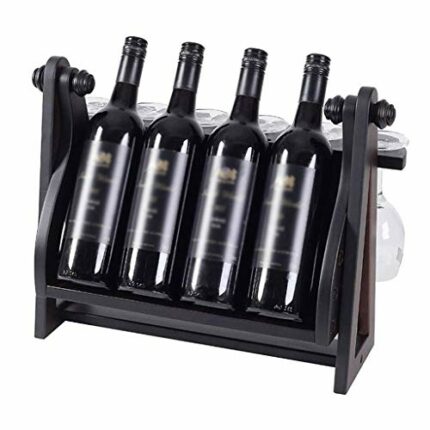 CZDYUF Solid Wood Wine Rack, Creative European Style Wine Rack Wooden Wine Glass Stemware Rack