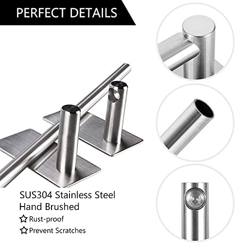 Self Adhesive Towel Rail Stainless Steel Kitchen Towel Holder 30 cm / 11.8 Inches Wall Mounted Clothes Rail Towel Holder Stick on Tiles Kitchen T