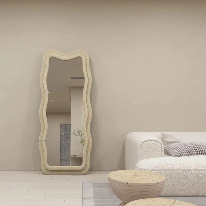 SkiPdr Household Mirrors Floor-to-ceiling full-body Mirror Small Apartment Clothing Store Wall Fitting Mirror (Argento Talla ?nica)
