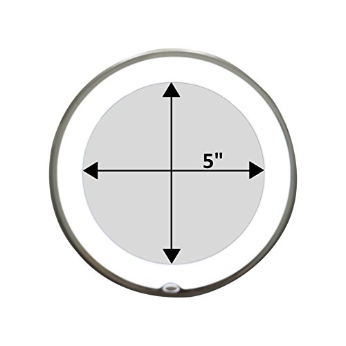 JiBen LED Lighted 10X Magnifying Makeup Mirror with Power Locking Suction Cup, Bright Diffused Light and 360 Degree Rotating Adjustable Arm, Port