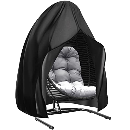 Patio Hanging Egg Chair Cover Waterproof Garden Swing Egg Chair Cover Durable Large Wicker Egg Swing Chair Covers for Single Seat Outdoor Egg Cha