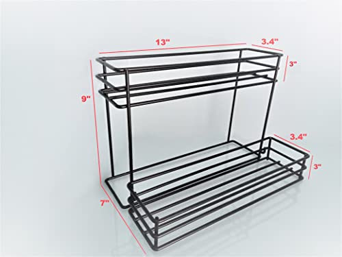 Metal Syrup Rack- Wine Rack- 8 Bottle Holder Storage Countertop Tabletop - Coffee Accessories Organizer- Syrup Stand Display for dressings, and C