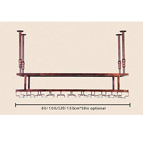 Ceiling Wine Rack Vintage Wrought Iron Wine Rack Glass Wine Glass Bracket - Restaurant Kitchen Bar Home Decoration Floating Wine Rack Adjustable