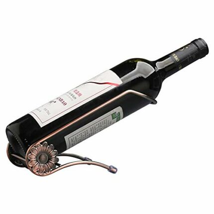 ALREMO HUANGXING - Wine Bottle Holder Rack, Metal Holder for Open Or Sealed Bottles, Ornate Vintage Flower Design, Decoration Wine Bottle Holder,