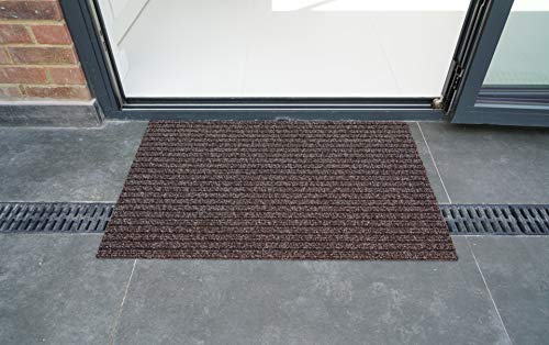 Serdim Rugs Non Slip Ribbed Trapper Hard Wearing Mats, Brown, 50 x 80 cm(1'8" x 2'7")