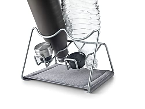 Metaltex Bottle Drying Rack, Metal, Gray, für 2 Flaschen