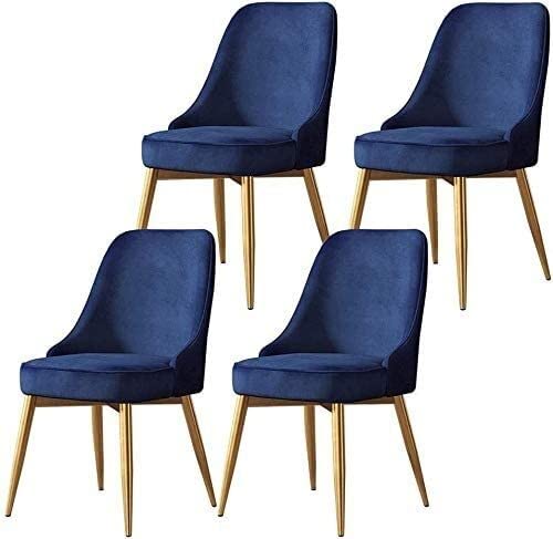 dining chair Office Reception Chairs Business Dining Chairs Set Kitchen Dining Chairs Set of 4 Flannel Soft Cushion Metal Legs Slip Feet for Offi