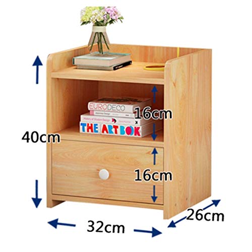 FGHOEV Bedside dressing table single pumping small bedroom cupboard solid wood storage cupboard bedside table, Wood