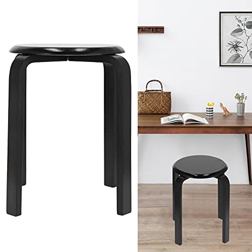 Ejoyous Stacking Stool, Dining Stool Bar Stool Stackable Stool House Bench Round Stool Solid Wood Stool Table Stool with Anti-Slip Mat for Home K