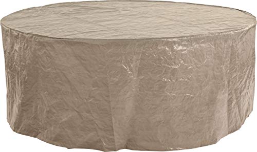POLYTUF Medium Duty Garden Furniture Cover in Neutral Beige Suitable For a Medium Round Table and Chair Set (Size H: 75 x Large 190 x W 190 cm) 1