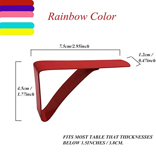 Mannli Picnic Tablecloth Clips, Rainbow Colors Stainless Steel Outdoor Table Cloth Holder Table Cover Clips Clamps 6 Packs