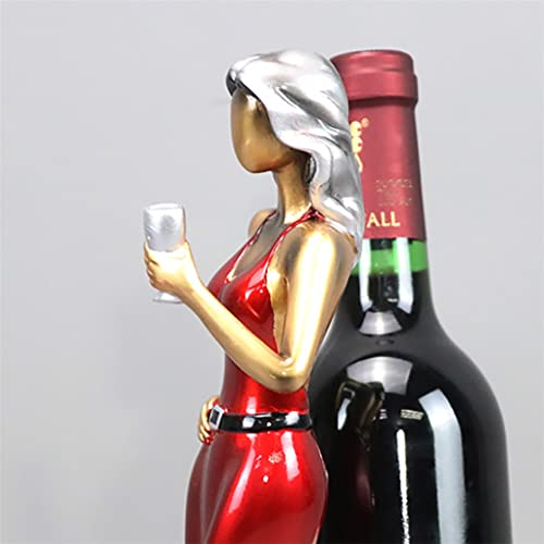 TFIIEXFL Blue Red Living Room Dress Beauty Home Dining Table Decoration Resin Jewelry Shelf Wine Bottle Rack ( Color : Argento , Size