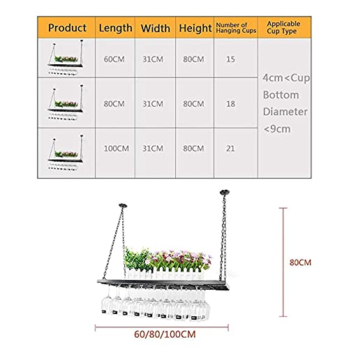 ULAINE Ceiling Wine Racks, Industrial Iron Shelf, Home Ceiling Decorative Storage Rack, Restaurants Bar Kitchens Decoration Display Shelf, Wine H
