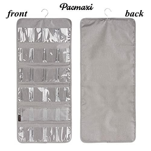 PACMAXI Over The Door Shoes Organizer for 12 Pairs of Baby Shoes Boys Girl, Hanging Baby Shoe Organizer with Hanger(Polyester Material-Grey)