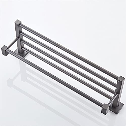 HIGOH Towel Racks,Bathroom Towel Rack Wall Mounted Towel Holder,Bathroom Wall Mounted Length Space Aluminum Bath Towel Rack,Square Towel Holder
