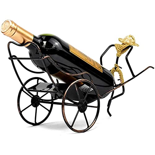 NEOCHY Wine Bottle Rack Standing Rickshaw Decoration Caddy Tabletop Wine Rack Single Bottle Home Gift Kitchen Gift Wine Rack