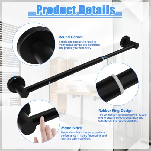 KITERI Adjustable Towel Rail 11.8 to 22.6 Inch Stainless Steel Towel Shelves Wall Mounted Towel Holder Towel Bar with Screws and Wrench for Kitch