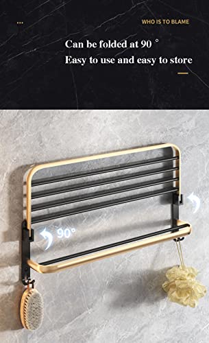 HIGOH Towel Racks, Bathroom Towel Rack Wall Mounted Towel Holder,Bathroom Towel Rack,Space Aluminum Bath Towel Shelf,Wall Mounted Light Hardware