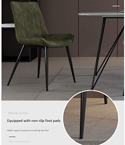Modern Kitchen Dining Room Chairs Dining Chairs Set Of 6 Kitchen Counter Chairs Leisure Living Room Corner Chairs With Metal Legs PU Leather Seat
