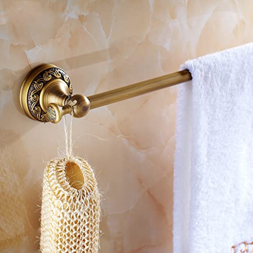 HIGOH Towel Racks,Towel Holder Towel Rail for Bathroom, All Copper European Style Antique Hand Towel Holder, Antique Single Rod Bathroom Rack, To