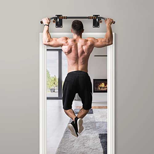 Pull Up Bar Wall Mounted, Heavy Duty Chin Up Bar for Doorway Multifunction Upper Body Workout Bar with 6 Foam Padded Hand Grips, for Exercise Bar