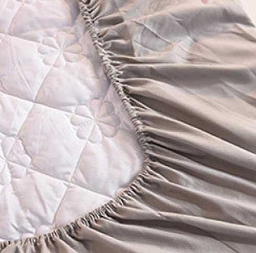 King Sheets Set,Thick Warm Winter Crystal Velvet Mattress Protection Cover, Bedroom Quilted Solid Color Non Slip Mattress Topper Bed Cover Dark B