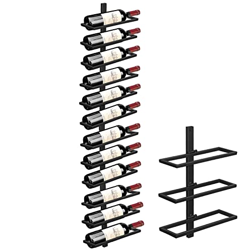Giyiprpi Wall Wine Rack Bottle Rack for 6 Bottles, Metal Wine Rack Hanging Wall Mounted Wine Bottle Racks, Wall Shelf Wine Storage Rack for Kitch