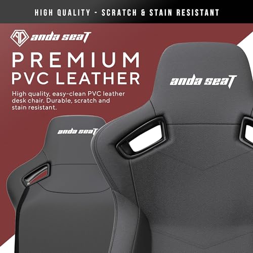 Anda Seat Kaiser 2 Series Pro Gaming Chair Black with Gaming Mouse Pad – Premium Ergonomic Office Desk Chair Leather with Neck and Lumbar Support